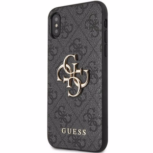 Guess 4G lielais metāla logotips viedtālruņa apvalks iPhone X/XS - pelēka