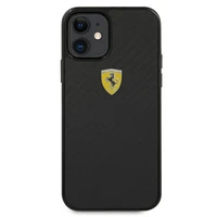 Ferrari FERCAHCP12SBK iPhone 12 mini 5.4" melns/melns cietais apvalks On Track Real Carbon