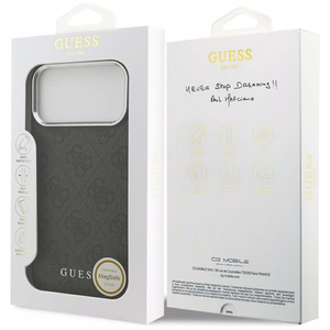 Guess 4G Classic Logo Magnētiskais viedtālruņa apvalks iPhone 17 Pro Max - melns
