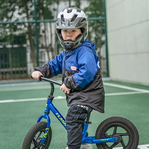 Rockbros TS-61 10110061005 bērnu velo ķivere ar noņemamu zoda aizsargu, izmērs S (48-54) - pelēka