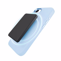 Puro šķidrā silikona viedtālruņa apvalks "ICON MAG PRO" ar magnētisko, metāla pogām un kameras gredzenu iPhone 16E, zils