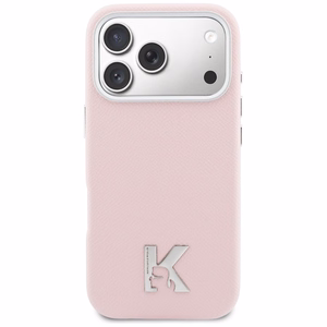 Karl Lagerfeld Karl Head Logo MagSafe futrālis iPhone 17 Pro Max - Rozā krāsā