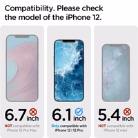 Spigen Glas.tR EZ Fit rūdīts stikls iPhone 12 / iPhone 12 Pro - 2 gab.