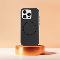 Glancēts magnētiskais apvalks, saderīgs ar MagSafe, IPHONE 16 PLUS melns