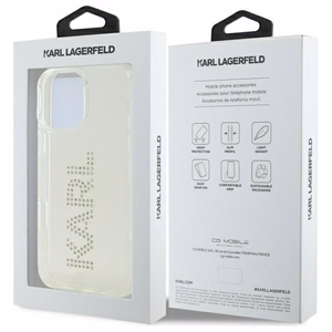 Karl Lagerfeld KLHCP16XHKLSTDCT iPhone 16 Pro Max 6.9" caurspīdīgs cietais apvalks IML Rhinestones logotips