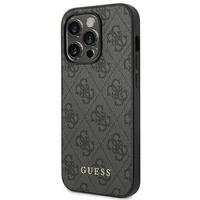 GUESS apvalks IPHONE 14 Pro Max GUHCP14XG4GFGR (4G zelta logotips) pelēks
