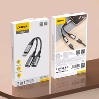 Dudao L13C+ 2in1 USB-C adapteris - pelēks