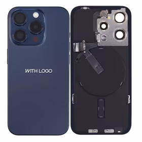 Aizmugurējais vāks saderīgs ar iPhone 15 Pro Max / Blue Titanium / (Visas daļas iekļautas) / OEM