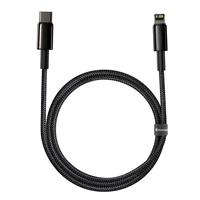 Baseus kabelis Tungsten PD USB-C - Lightning 1,0 m melns 20W