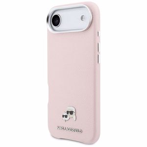 Karl Lagerfeld Karl & Choupette Head Pins Saffiano MagSafe iPhone Air Maciņš - rozā