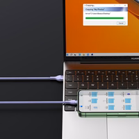 Baseus kabelis Flash Series II 3 in 1 - USB uz Type C, Lightning, Micro USB - 100W 6A 1,2 metri (CASS030005) violets