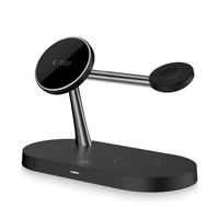 Tech-Protect A12 3in1 MagSafe indukcijas lādētājs viedtālrunim / austiņām / viedpulkstenim - melns