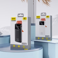 Lielās kapacitātes portatīvais lādētājs Dudao 20000mAh ar 3 iebūvētiem kabeļiem USB-C + micro USB