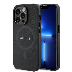 Guess GUHMP15LPSAHMCK iPhone 15 Pro 6.1" melns/melns cietais apvalks Saffiano MagSafe