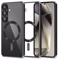 Tech-Protect MagMat MagSafe viedtālruņa apvalks Samsung Galaxy S25 - caurspīdīgs melns