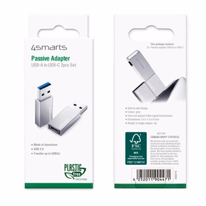 Pasīvs adapteris USB-A 3.0 uz USB-C, 2 gab. komplekts