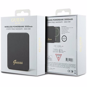 Guess MagSafe Metal Script Logo беспроводной внешний аккумулятор 5W 3000mAh - чёрный