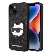 Karl Lagerfeld KLHCP14MG2CPK iPhone 14 Plus 6.7" cietais viedtālruņa apvalks melns/melns Mirdzošs Choupette Patch