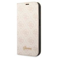 Viedtālruņa apvalks Guess GUBKP14LHG4SHP iPhone 14 Pro 6.1" - rozā / rozais logotips 4G Vintage Gold Logo