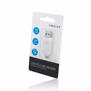 Forever microSD / SD karšu lasītājs USB + microUSB balts OTG