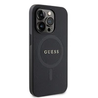 Guess GUHMP15LPSAHMCK iPhone 15 Pro 6.1" melns/melns cietais apvalks Saffiano MagSafe