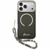 Guess IML Glitters Script Siksniņa MagSafe maciņš for iPhone 17 Pro Max - melns