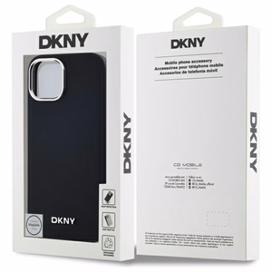 DKNY Vienkāršs logotips magnētiskais iPhone 15 viedtālruņa apvalks - melns