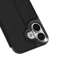 Dux Ducis Skin Pro viedtālruņa apvalks iPhone 17 ar vāciņu un kartes nodalījumu - melns