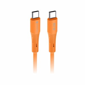 Kabeļa savienojums no USB C uz USB C Forcell F-Energy QC4.0 PD 3A 60W silikona 1 m C344 oranžs