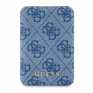 Guess беспроводной внешний аккумулятор 15W GUPB5FP4EMGB 5000mAh синий/синий 4G Leather Metal Logo MagSafe
