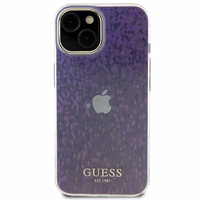 Guess GUHCP15SHDECMP iPhone 15 6.1" rozā/rozā cietais viedtālruņa apvalks IML Faceted Mirror Disco Iridescent