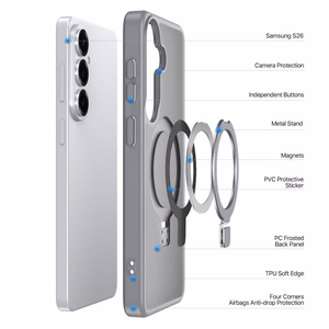 Korpuss Dux Ducis Yind Magnētiskais statīvs Samsung S942 S26 pelēks