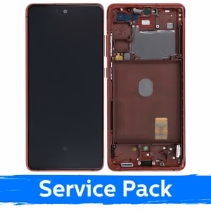 LCD дисплей для Samsung G780 S20 FE (G781 S20 FE 5G) с рамкой Cloud Red (Service Pack)