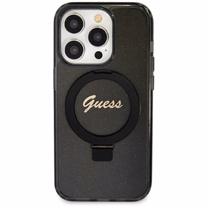 Guess Ring Stand Script Glitter MagSafe чехол для iPhone 13 Pro / 13 - чёрный