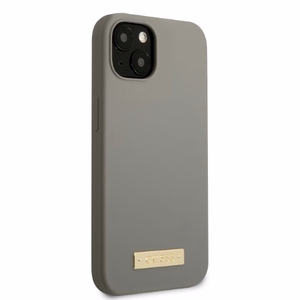 Viedtālruņa apvalks iPhone 13 mini 5.4 - pelēks Silikona Logo plāksne MagSafe