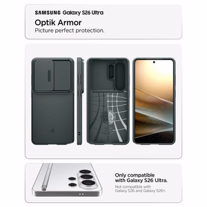 Spigen Optik Armor maciņš priekš Samsung Galaxy S26 Ultra - zaļš