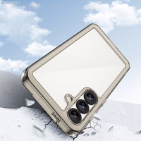 Kosmosa apvalks ar gēla rāmi Samsung Galaxy S25 - caurspīdīgs melns