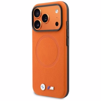 BMW maciņš for IPHONE 17 Pro Max saderīgs ar MagSafe BMHMP17X25PFWSMO (PU FW Metal Logo) oranžs