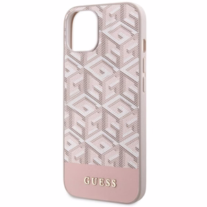 Guess GUHMP14MHGCFSEP iPhone 14 Plus 6.7" rozā/rozā cietais apvalks GCube Stripes MagSafe