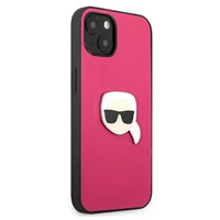 Karl Lagerfeld Ādas Ikonik Karl's Head Metāla apvalks iPhone 13 mini - rozā