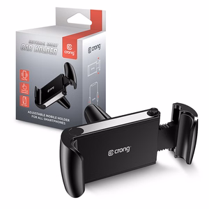 Crong Universal Smart automašīnas tālruņa turētājs 4–6.5" tālruņiem, melns