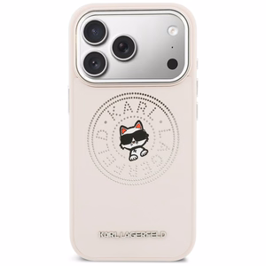 Karl Lagerfeld Point & Choupette Sketch MagSafe Maciņš for iPhone 17 Pro - rozā