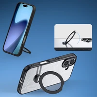 Dux Ducis Aimo Mag vāciņš ar magnētisko gredzenu un statīvu iPhone 17 – melns