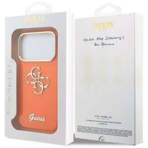 Guess IML 4G Script Metal Case for iPhone 17 Pro - Orange