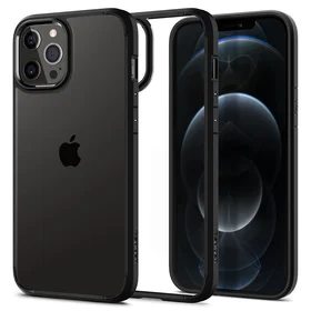 Spigen Ultra Hybrid apvalks viedtālrunim iPhone 12 / 12 Pro - Matēts melns
