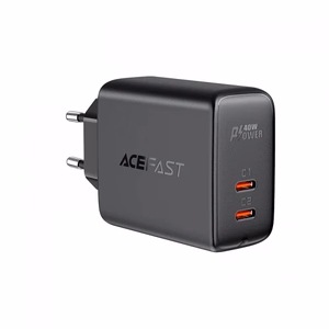 Acefast зарядное устройство 2x USB Type C 40W, PPS, PD, QC 3.0, AFC, FCP чёрное (A9 black)
