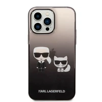 Karl Lagerfeld KLHCP14LTGKCK iPhone 14 Pro 6.1 "cietais apvalks melns/melns Gradients Ikonik Karl & Choupette