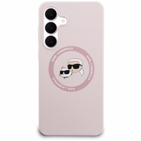Karl Lagerfeld Silicone Karl & Choupette Heads MagSafe macins Samsung Galaxy S25 FE - roza