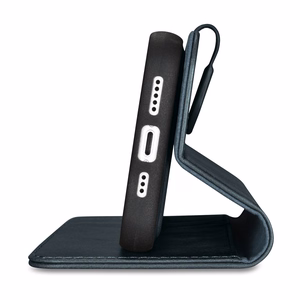 iCarer Eļļas Vaska Maki Apvalks 2in1 Vāks iPhone 14 Plus Anti-RFID Ādas Atverams Apvalks Zils (WMI14220723-BU)