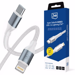 3mk Hyper Cable N-SERIES USB-C / Lightning 2m PD 3.0 9V / 3A 27W - balts
